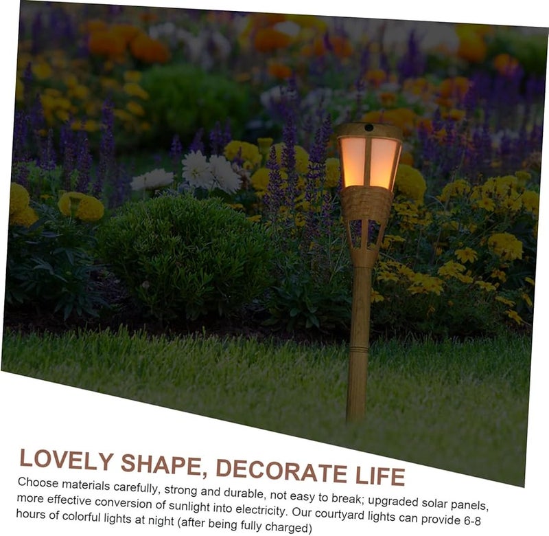 Khaki Solar Torch Lamp For Garden Outdoor Decorative Ground Light - Image 3